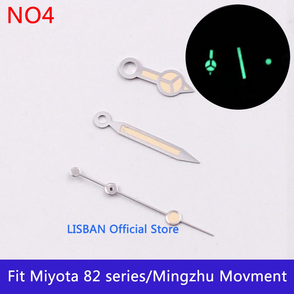 Lisban Watch Hands Green Luminous Hands fit NH35 NH36 ETA 2836 2824 Miyota 8205 8215 821A Mingzhu DG2813 3804 PT5000 Movement