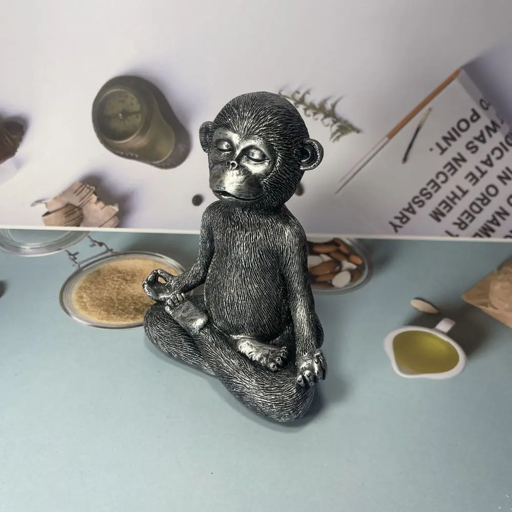 

Crafts Resin Monkey Figurine Unique Modern Monkey Statue Handicraft Animal Miniatures Sculpture Office