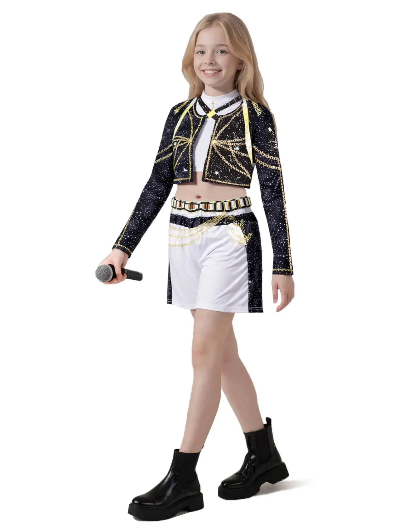 Детский костюм Руми Мира Зои для косплея для девочек K KDPop KPDH поп-охотница, золотой костюм, детский костюм для вечеринки на Хэллоуин