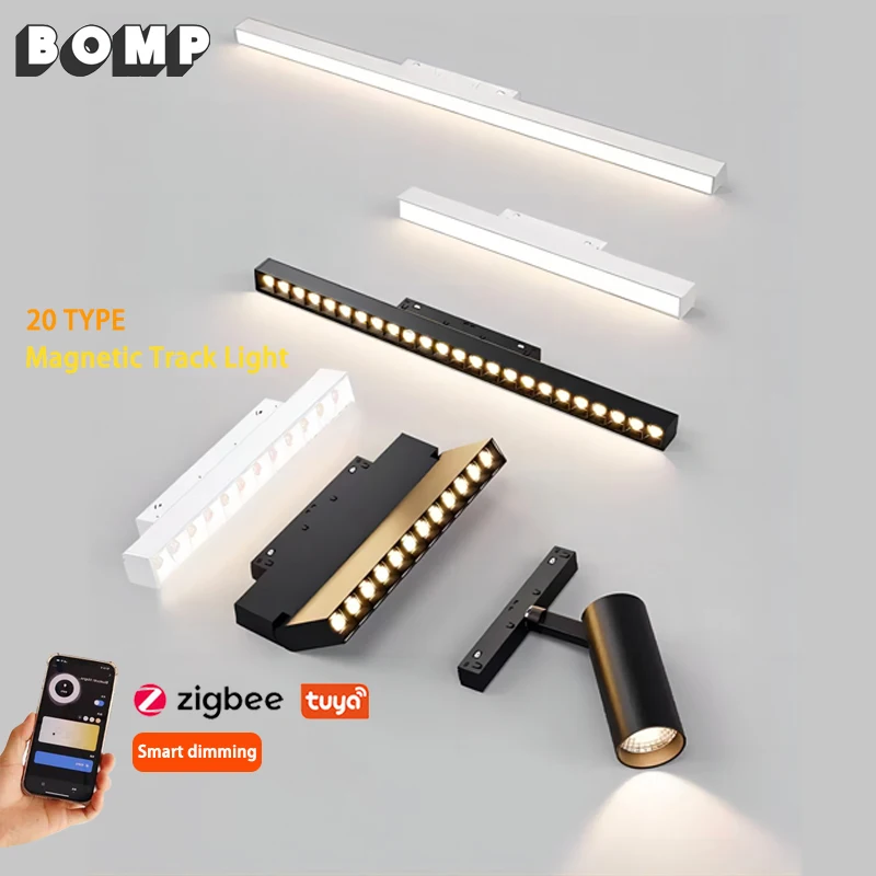 20 Type Smart Magnetisch Spoor Licht Tuya Zigbee Dc 48V Led Downlight Spot Flood Grille Lampen Mordern Huis Woonkamer Zwart Wit