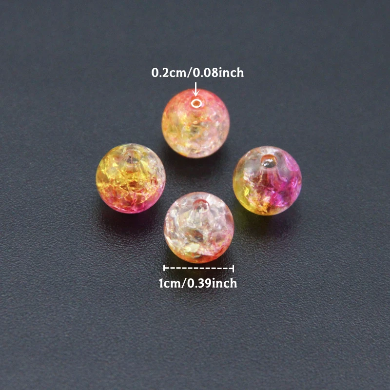 30Pcs Acrylic Round Crack Bead 10mm Spacer Beads For Jewelry Making DIY Bracelet Necklace Earring Crafts Handwork Materaterial