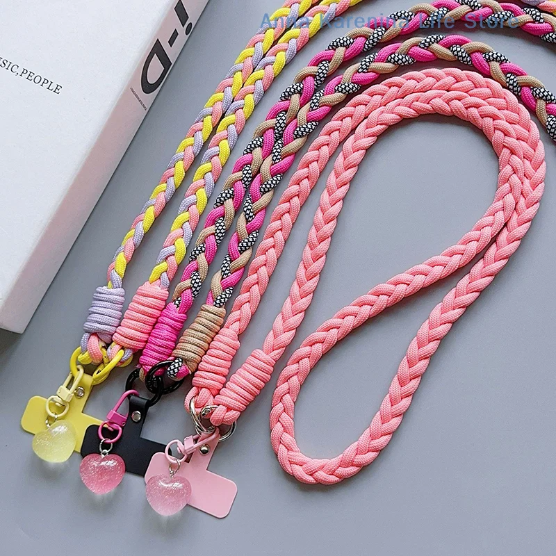 

Современный завязанный ремешок для телефона с защитой от камней; Стильный витой ремешок для телефона через плечо; Съемное устройство через плечо, подвесная веревка