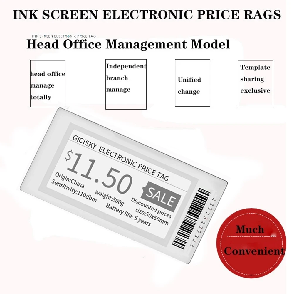 2.1 Inch Electronic Price Tag ESL TFT Screen Display No Messy Writing Bluetooth Connect Management for Android APP 4Pcs-Elect