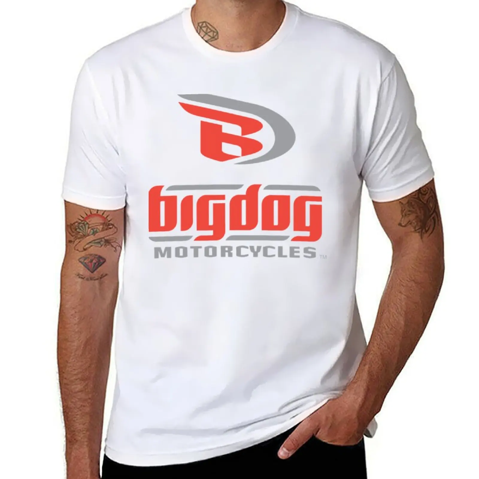 Big Dog Motorcycle T-Shirt funny t shirts cotton t shirts cotton 100% T-Shirt