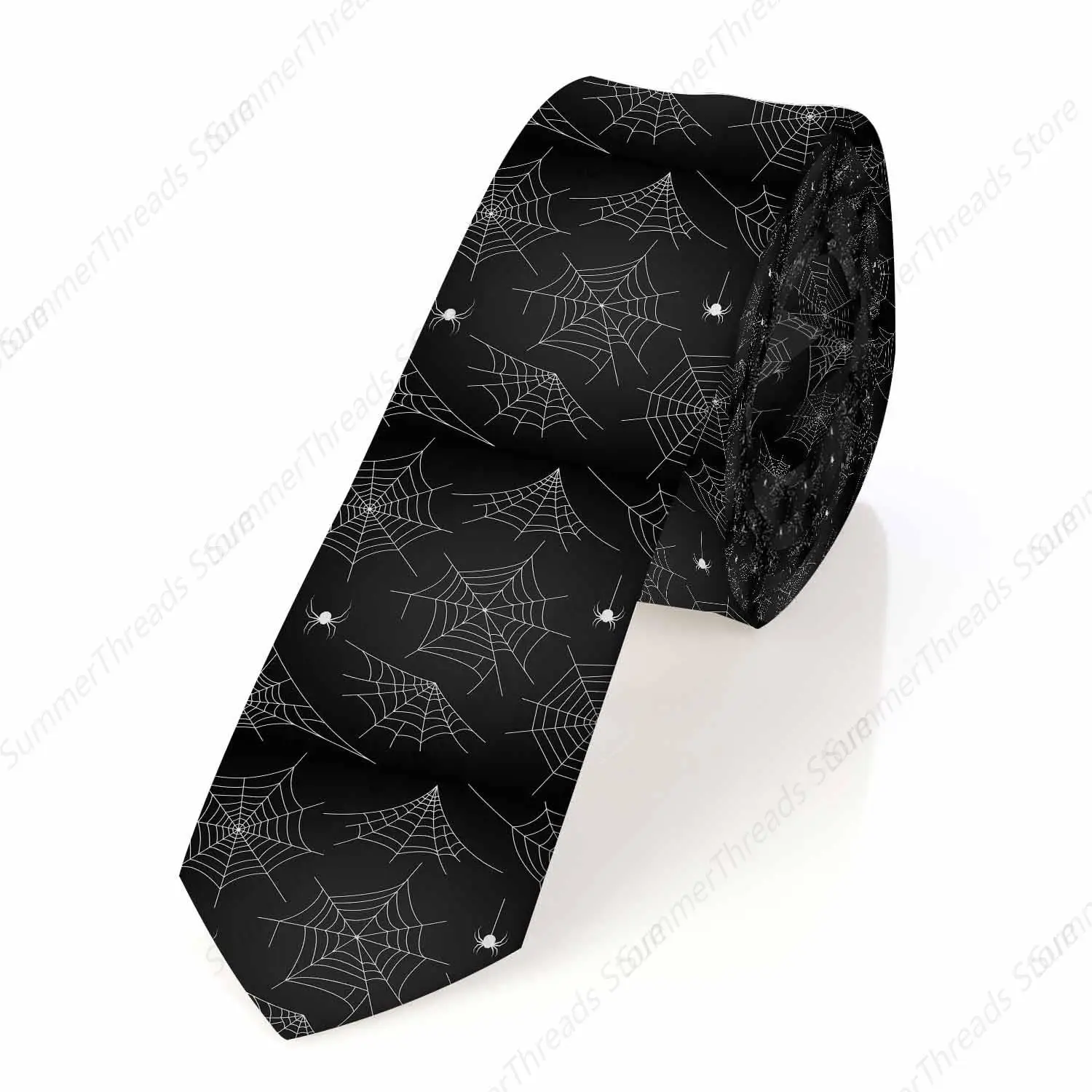 Spider Web Men's Tie Halloween Spider Cobweb Men's Necktie Tie for Men Wedding Holiday Party