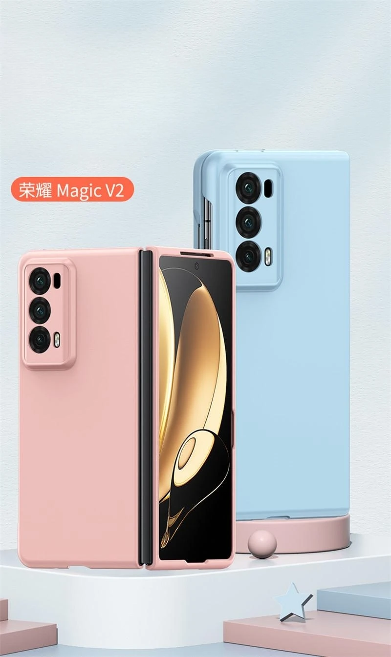 Honor Magic V2 단색 보호 커버용 PC 하드 쉘 전화 케이스