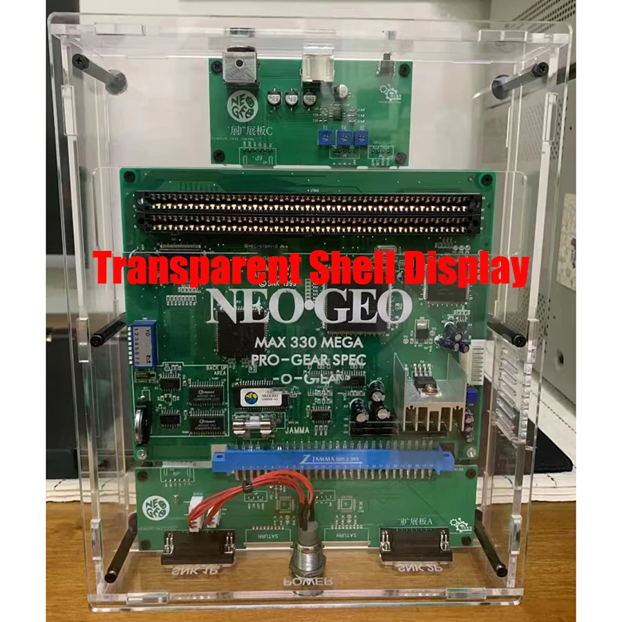 Arcade MV1C / MV1B coque Cbox en acrylique Transparent/noir NeoGeo Supergun MVS SNK Kits de bricolage avec Support de sortie vidéo DB15 / SS