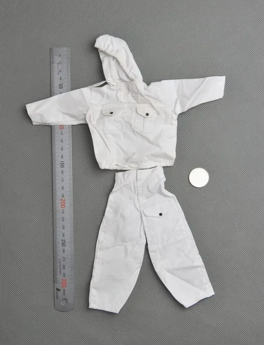 

Hot Sales 1/6th WWII Series Special Force Army White Snow Blouse Dress Suit Model For 12inch Usual Action Figure Collect