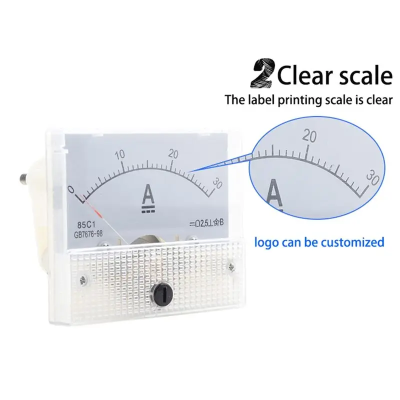 High-quality measuring tools 30A DC Voltmeter Pointer Head Analog Ammeter Panel Meter in Stock