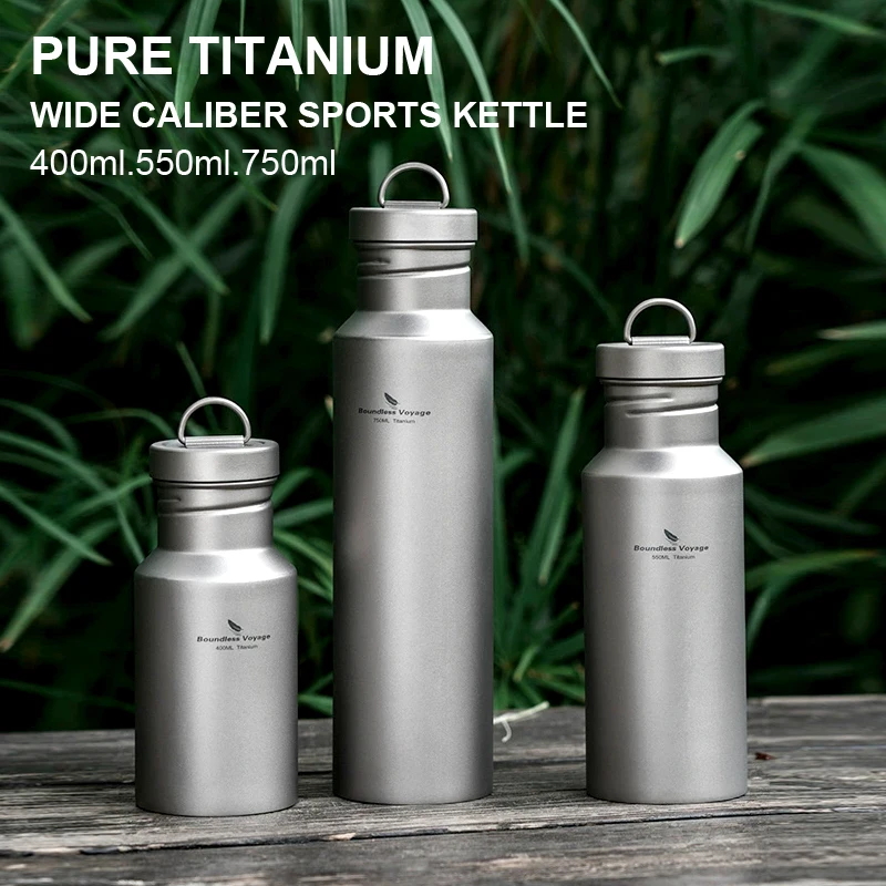 Pure Titanium Wide Caliber Sports Kettle,Ultra Lightweight Portable Carrying Health,Large Capacity Outdoor Camping Travel Kettle