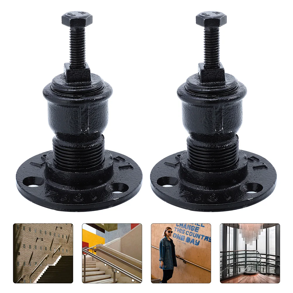 2 Pcs Stair Bracket Staircase Handrails Railing Support Brackets Armrest Mounting Holder Iron