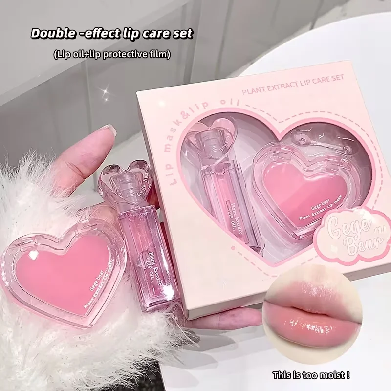 Lip Oil 3g Lip Mask 3.8g Phyto Extract Moisturizing Lip Care Set Moisturizing Lipstick Moisturizing Tender Dull Lip Oil Lip Mask