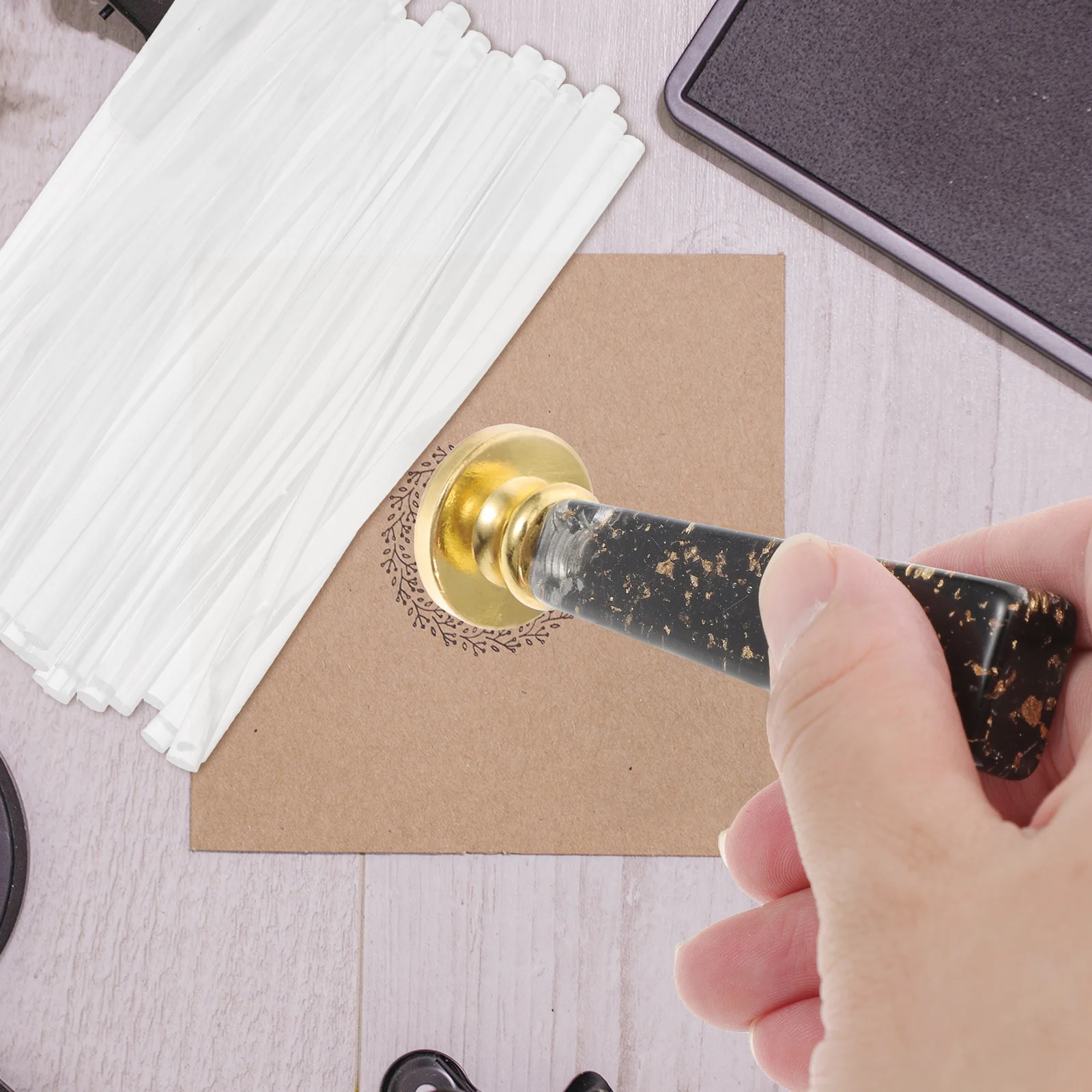 

50pcs Sealing Wax Sticks Transparent For Envelope Invitation Diy Wedding Craft Wax Seal Material Stamp Sealing Stick