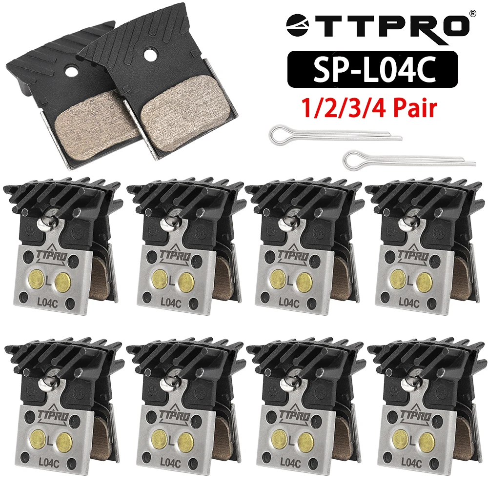 

TTPRO SP-L04C Disc Brake Pads Resin Semimetallic MTB Hydraulic Brake Pads for SHIMANO DEORE XT Bicycle Brake Pad for M7110 M8110