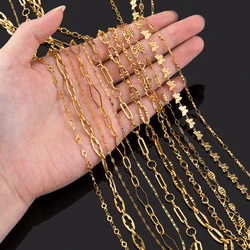 Wholesale 1M Gold Color Steel Color Stainless Steel Chains Diverse Style Necklace Chains Bracelet Pendant for DIY Jewelry Making