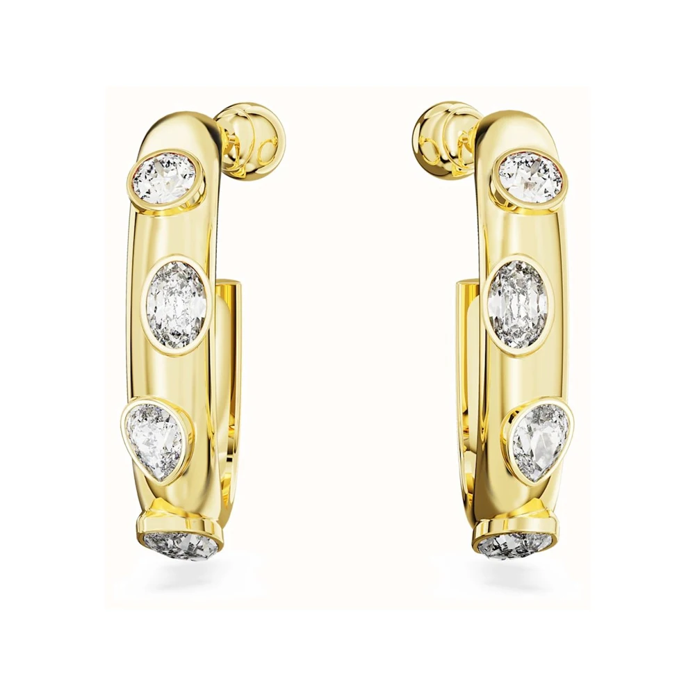 

Серьги-кольца с кристаллами смешанной огранки - Игривый и стильный аксессуар