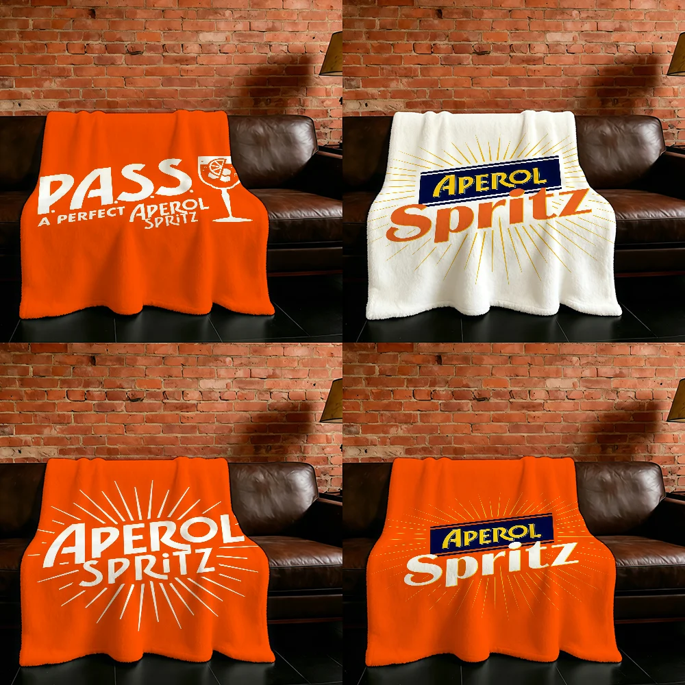 A-Aperol Spritz Logo Blanket Flannel Warm Soft Throw Blanket For Room Sofa Childish Birthday Gifts