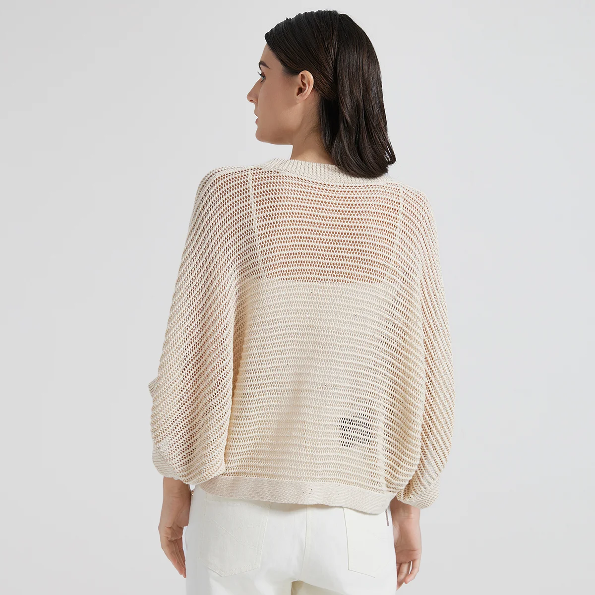 BC1029 High quality luxury women\'s clothing linen spring and summer hollow sequin knitted sweater