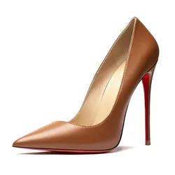 HLTINO décolleté con fondo rosso da donna con finitura opaca tacchi alti Super Sexy scarpe comode in vera pelle a punta 5cm 8cm