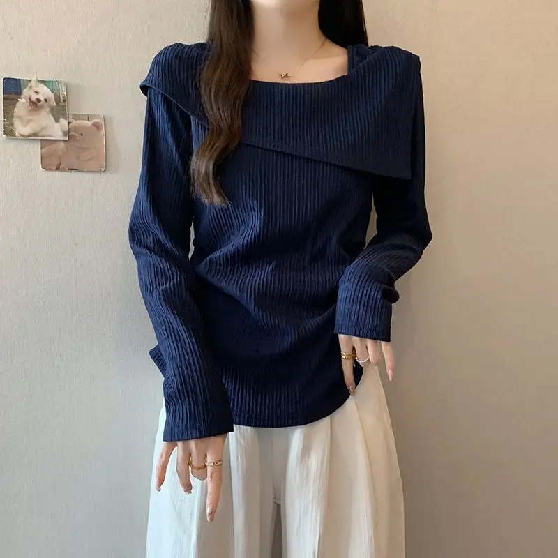 

Irregular Long Sleeve T-Shirt for Women Spring and Autumn 2025 New Loose Slimming Outerwear Top