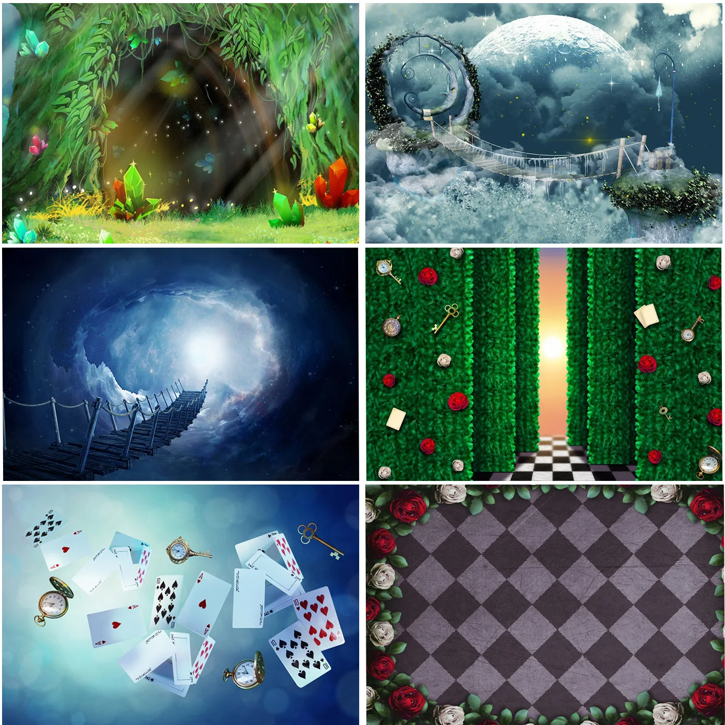 Fondos mágicos de cuentos de hadas para niños, decoración de fotografía para fiesta de cumpleaños, libros, puente de ensueño, fotomatón personalizado