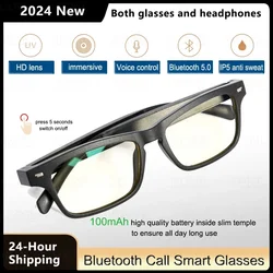 2024 Smart Glasses Wireless Bluetooth Music Glasses Smart Anti-Blue Light HD Bluetooth Call occhiali da sole polarizzati per sport all'aria aperta