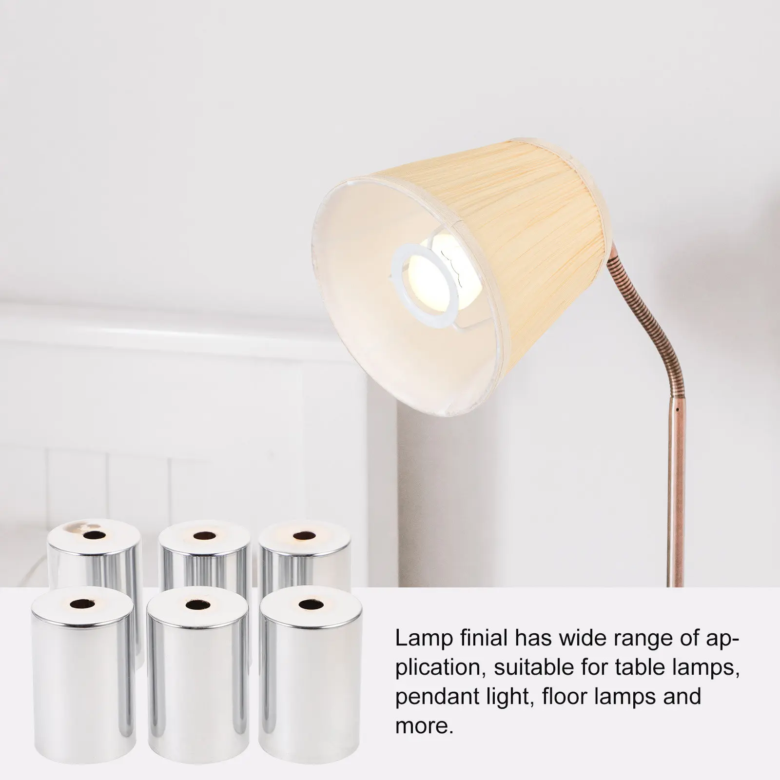 

6 шт. металлических декоративных цилиндрических наконечников для ламп, замена для настольных, напольных, настенных и подвесных светильников, современные детали и аксессуары для светильников