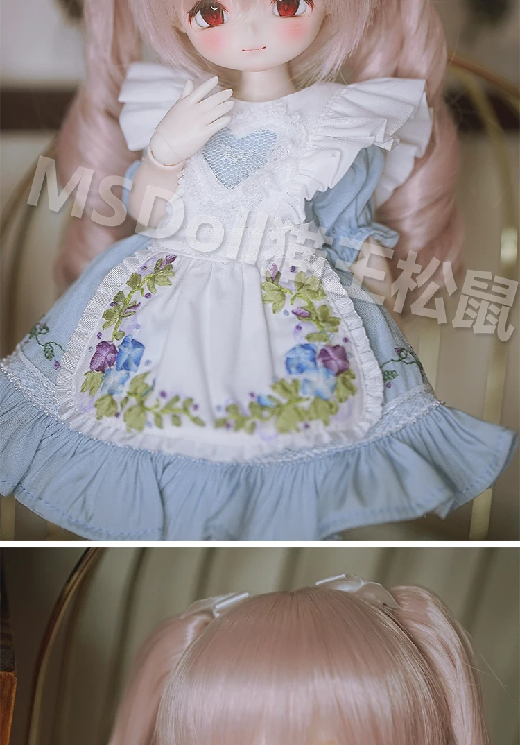 BJD Doll Wig 1/3 1/4 1/6 Handmade Bjd Doll Wig Curly Hair DIY Joints Doll Toy Fashion Fiber Double Tail Wig Dolls Accessories