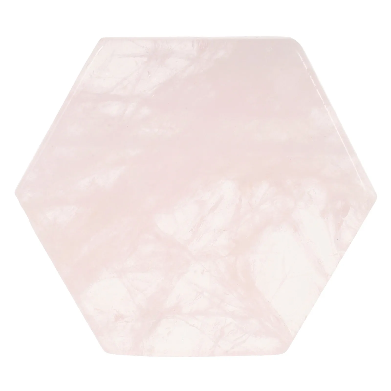 Hexagon Pink Quartz Cup Coaster Decorative Marbling Stone Cup Mat Heat Insulation Anti-Slip Tabletop Protective Coaster for Home