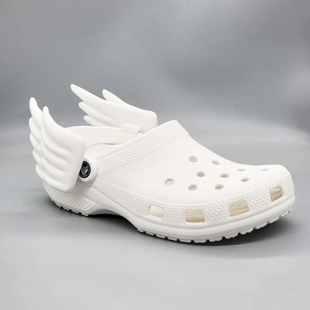 

Fluorescent Green Wings for Shoes Accessories Cute White Shoe Wings Shiny Charms DIY Stylish Wings Shoe Accessories Summer