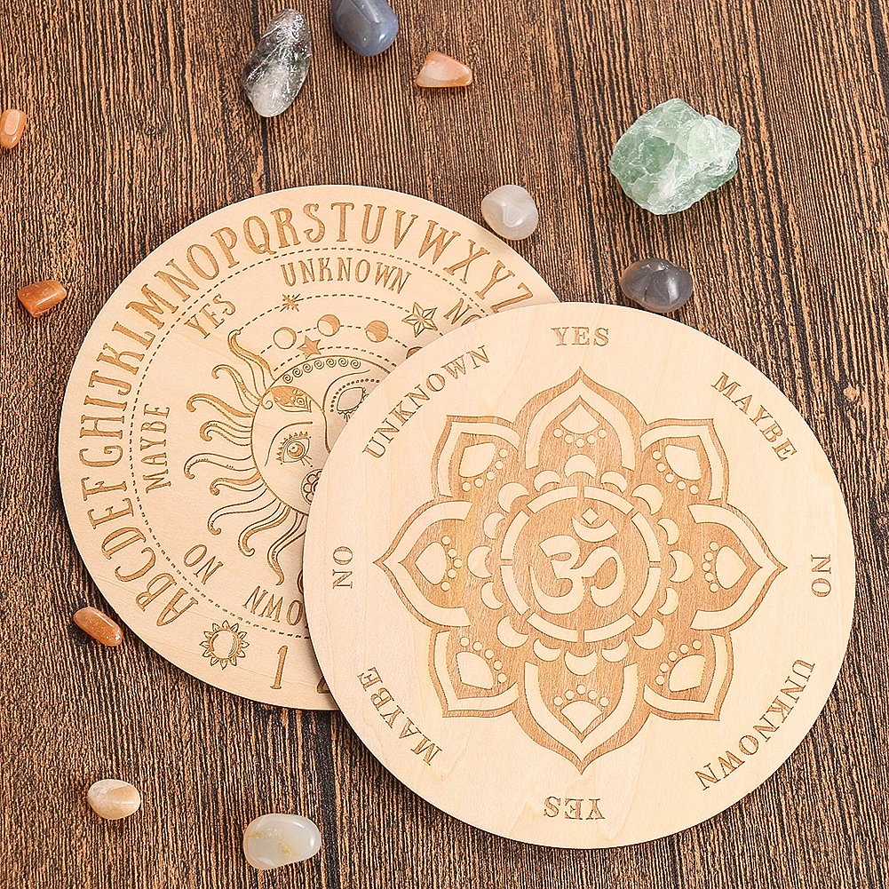 Wooden Pendulum Board Dowsing Divination Plate Magic Spirit Talking Board Sacred Metaphysical Altar Meditation Wicca Ritual