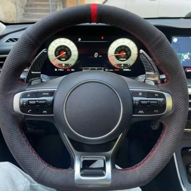 

Индивидуальный чехол на руль из замши ручной работы с противоскользящим покрытием для KIA K5, Sportage 5 GT-Line 2020-2021, 2021-2022V