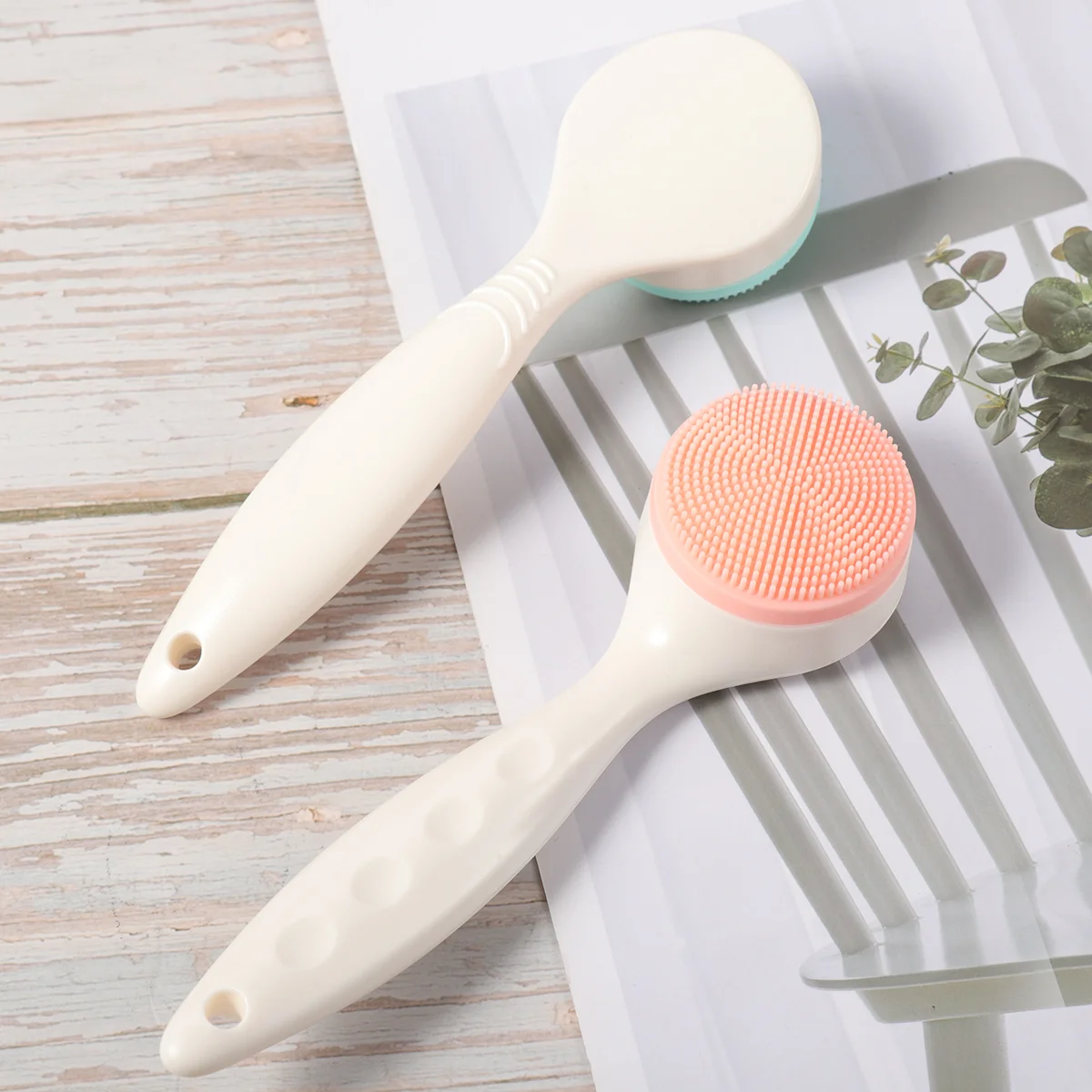 

2 PCS Facial Cleansing Brush Silicone Face Massage Manual Stretchy Anti-bacterial