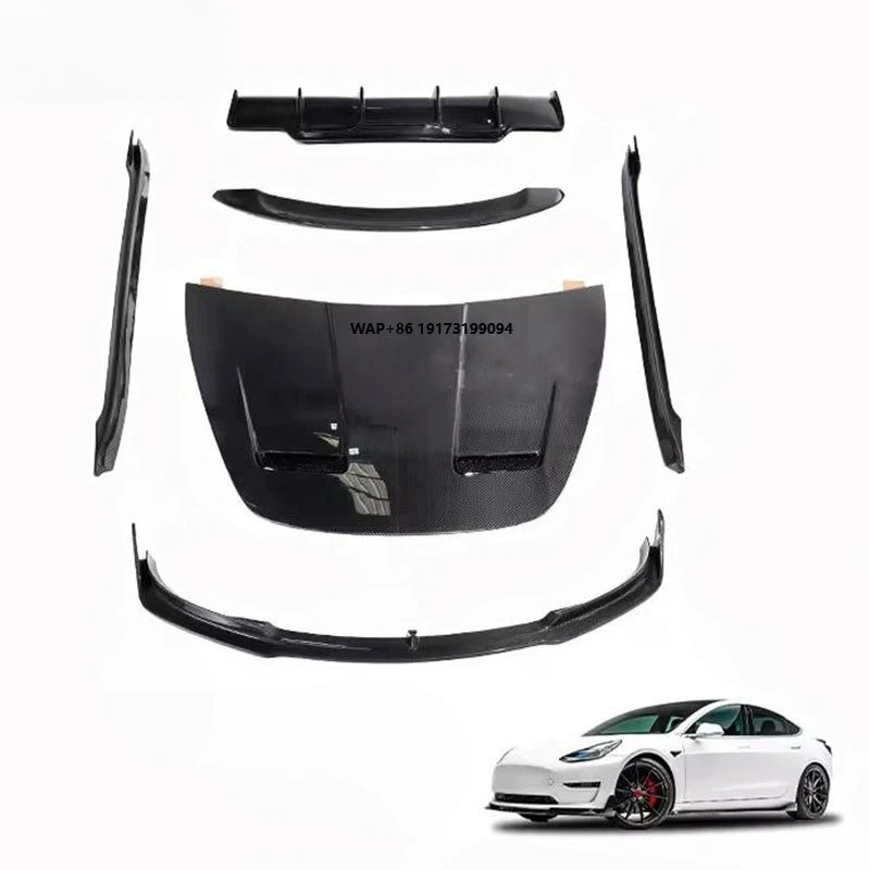 

Carbon Fiber Body Kit for Model 3 Front Bumper Lip Separator Side Skirts Rear Bumper Diffuser Rear Wing