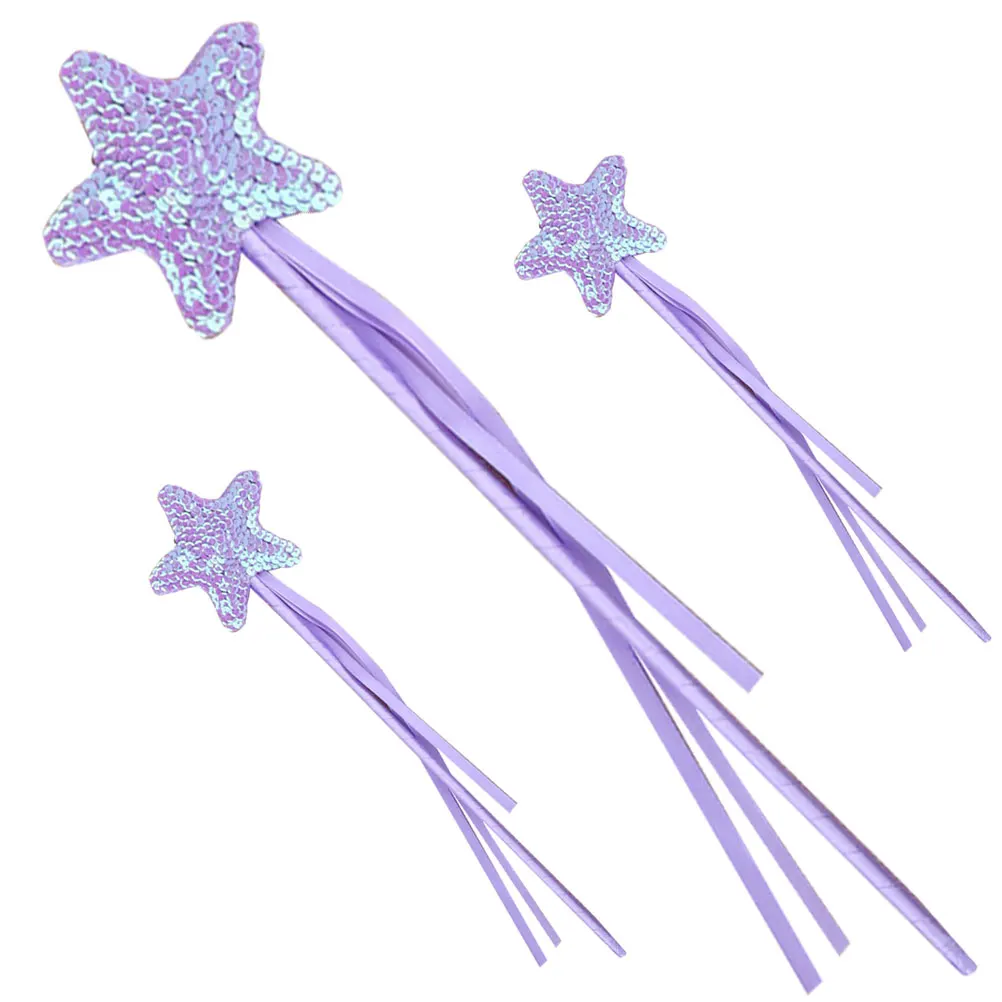 

3pcs Pentagram Purple Kids Toys Stage Fairy Sticks Props Concert Dance Party Gifts Fairy Adorable Wand Wands for Girls