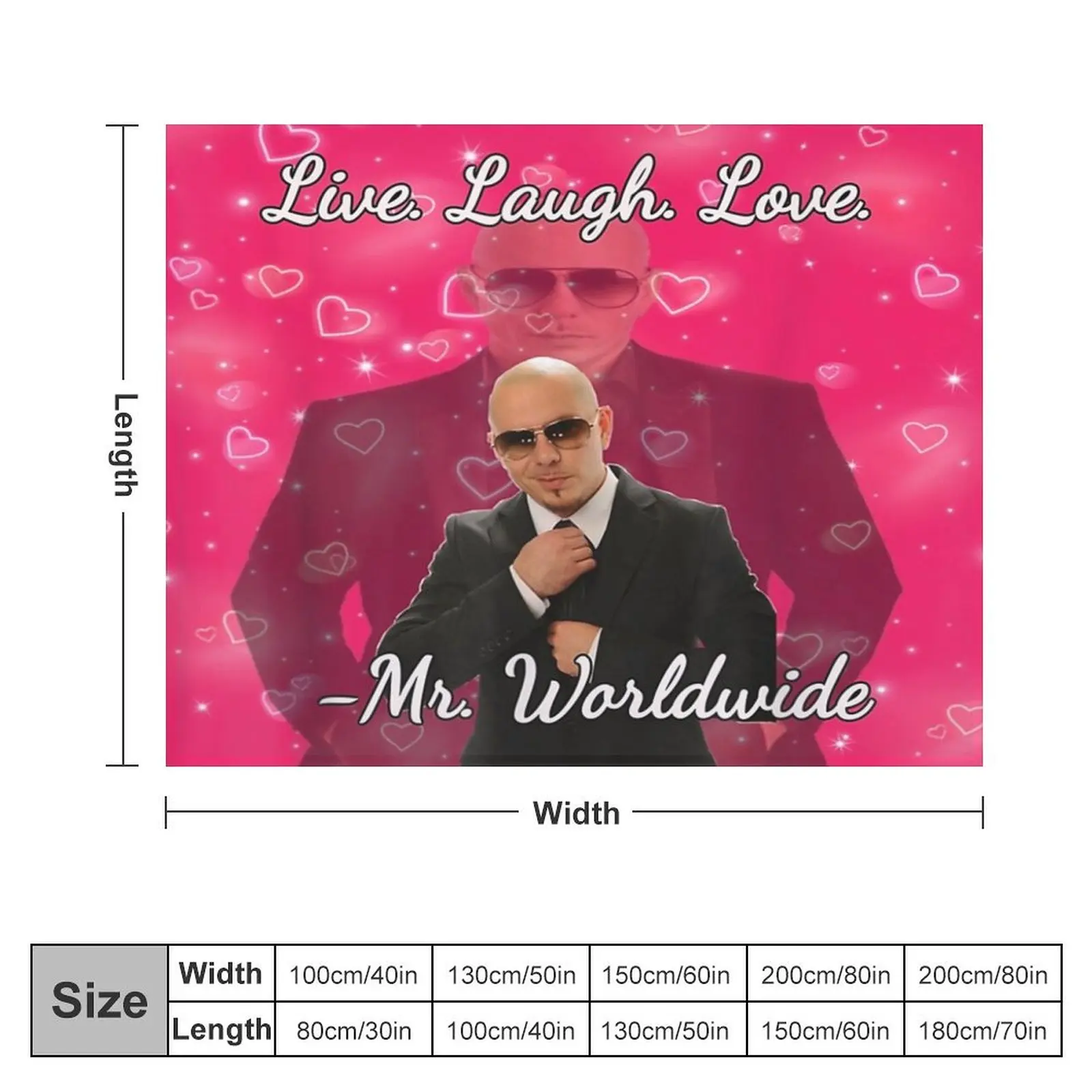 Mr Worldwide Pitbull Valentine Throw Blanket Decoratives Luxury St Luxury Throw christmas gifts Blankets