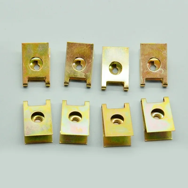 10/20/30/50/100pcs Car Screw Base U-Type Clips Car Fastener Clips Motor Automobile Engine Fender Bumper Guard Plate Clamp