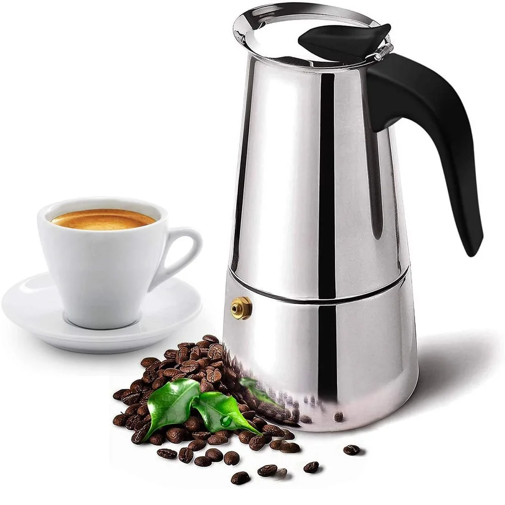 Stainless Steel Coffee Maker Coffee Pot Geyser Coffee Makers Kettle Coffee Brewer Latte Percolator Stove Coffee Tools Protable