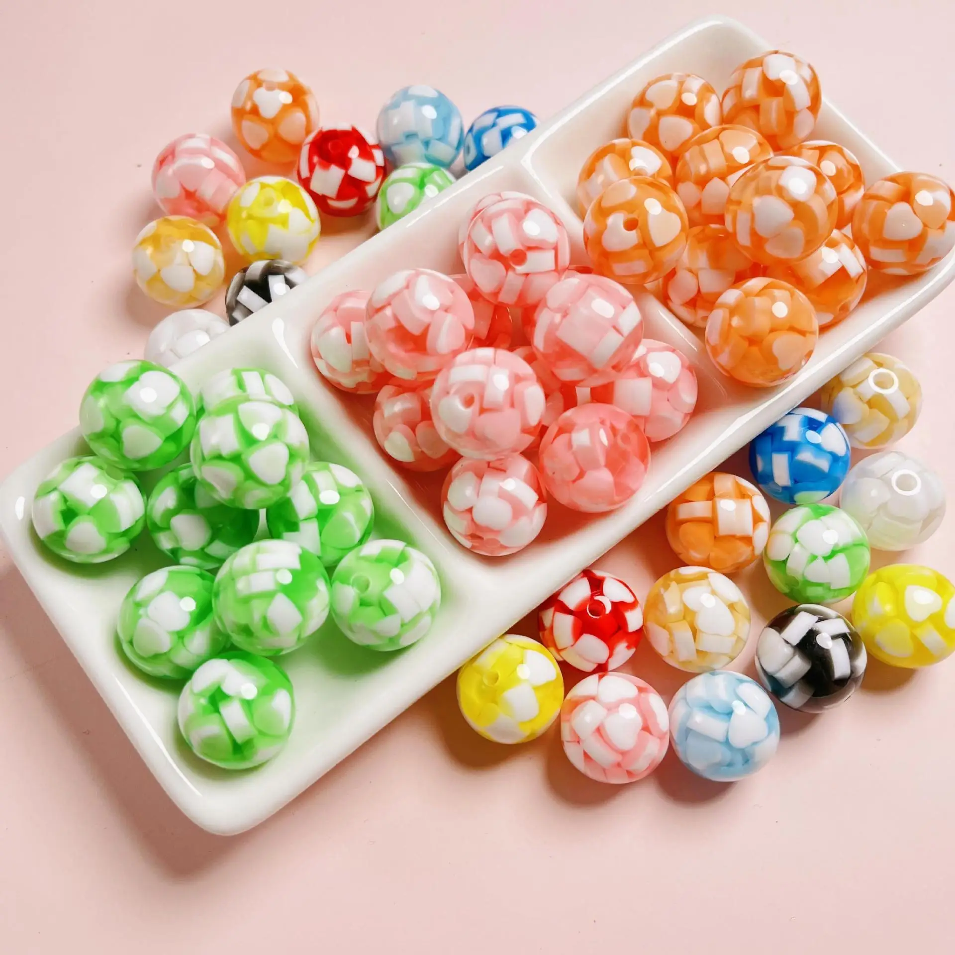 10pcs/lot DIY Jewelry Findings 16mm Colorful Round Pill Resin Beads Bubblegum Gumball Necklace Bracelet Earring Beading Material