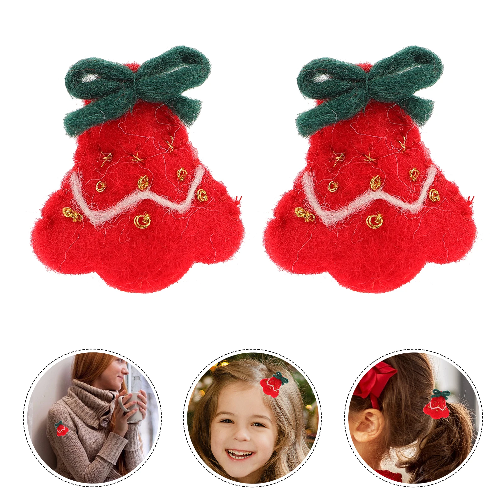

Wool Felt Christmas Bell Shape DIY Supplies Headwear Accessories Headwear Patch Applique Decor C Xmas nament