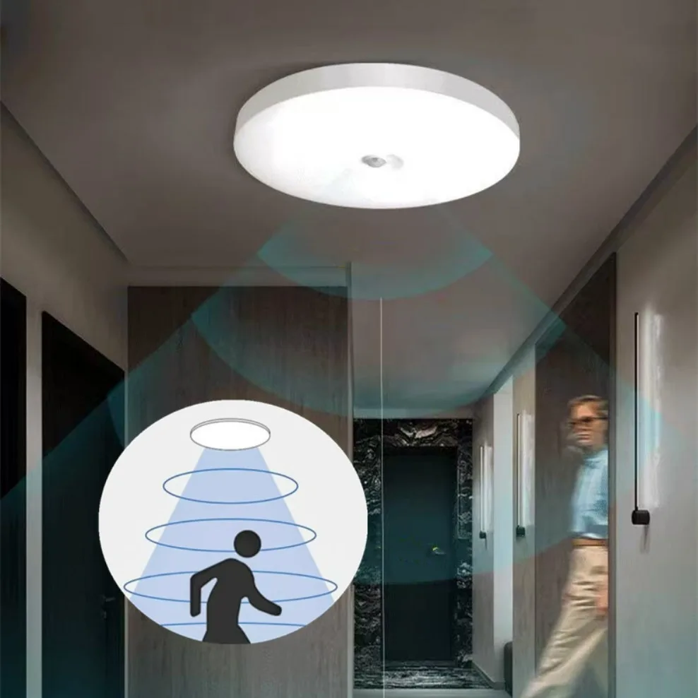 Motion Sensor LED Ceiling Light Human Infrared Sensing Light Porch Corridor Staircase Balcony Household Lighting AC 220V