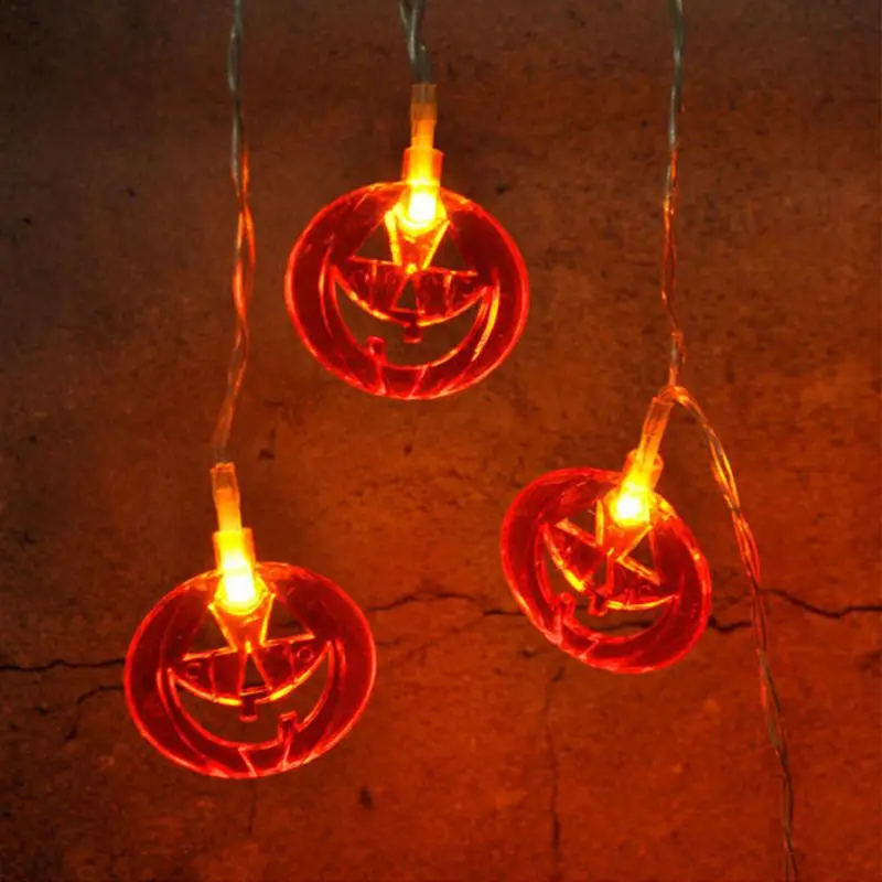 Lentera labu hantu bertenaga baterai tahan lama untuk Halloween Lucu lampu Super terang alat penerangan Halloween LanternbyVi labu