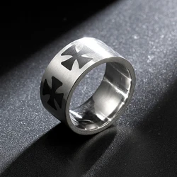 Gothic German Army Iron Cross Biker Ring Cool Fashion Cross Ring Stainless Steel Jewelry Gift For Man