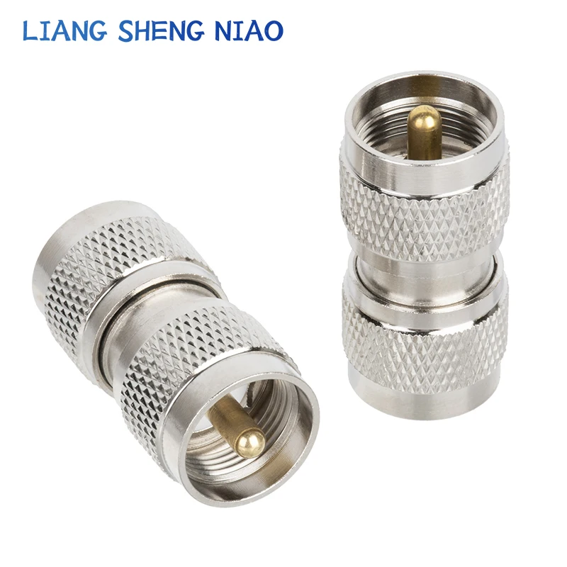 1pcs UHF pass-through Connector two-way UHF SO239 PL259 Male Jack To UHF bending Female Plug RF Coax Connector Straight Adapter