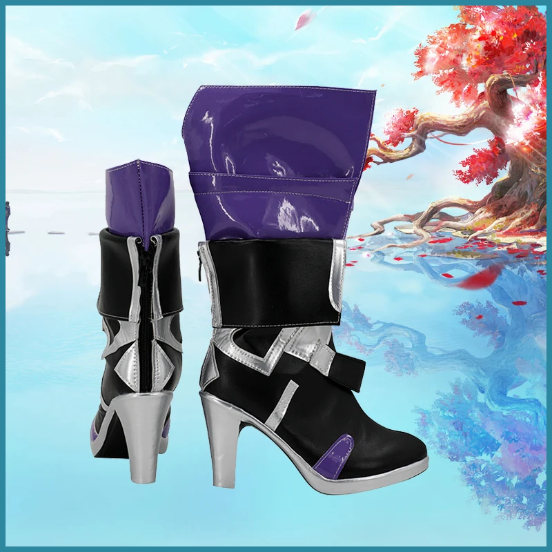 

Customize Cos Honkai: Star Rail Anime Games Seele Shoes Cosplay Accessories In Mid Length Thick Heeled Leather Shoes