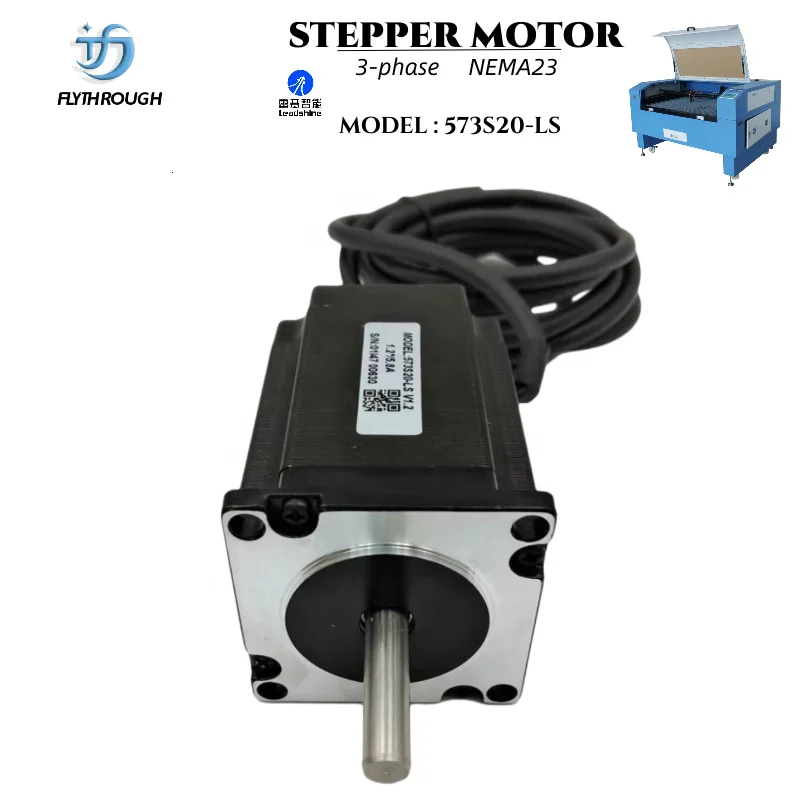 Flythrough 1.2 Degree  Hybrid Leadshine 573S15 or 573S20-LS  3 Phase Nema 23 Stepper Motor for Machine