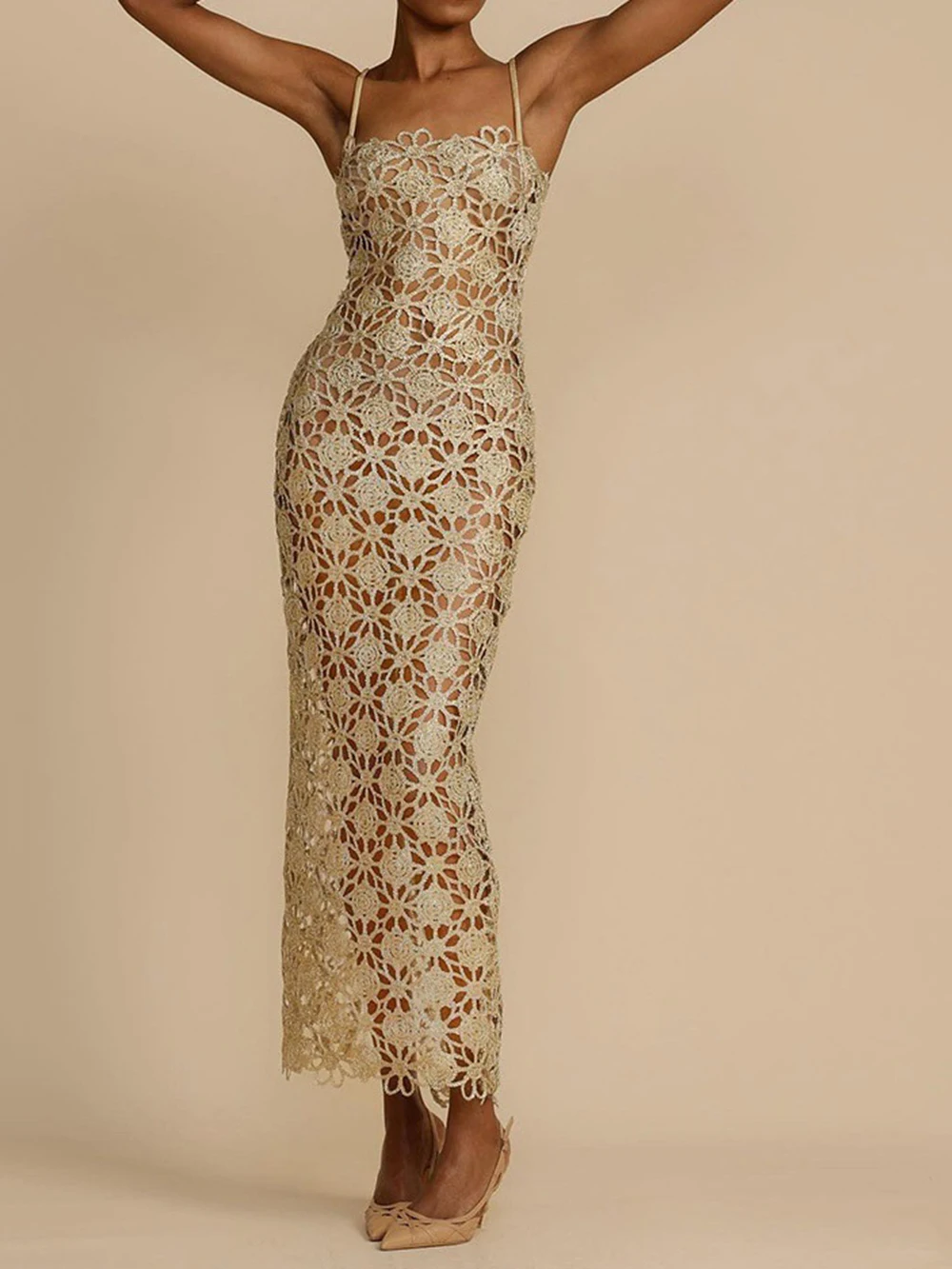 2025 Herfst Nieuwe Stijl Elegante Retro Stijl Geborduurde Bloem Splicing Taille Afslanken Hoge Taille Hemdje Jurk