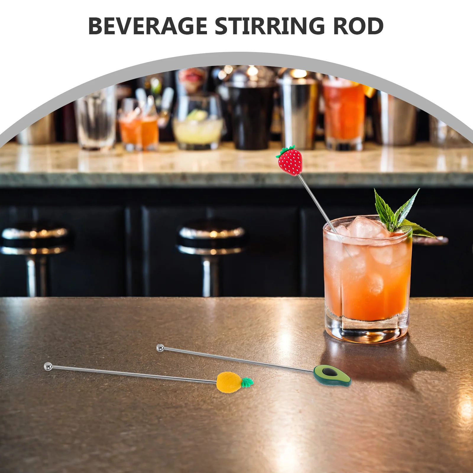 Creative Fruit Style Mixing Sticks Kitchen Utensil for Drinks Colorful Stirrers Party Cocktail Juice Blender Accessories Non