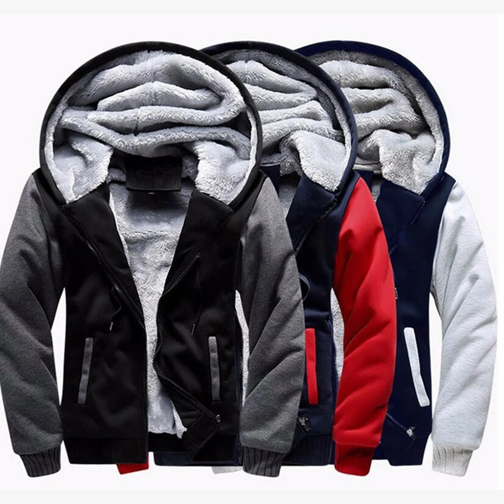 Mugen Seiki Autumn Winter Jacket Men Fleece Thick Warm Cotton Hoodies Casual Multi-Pockets High Quality Warm Lining Coat view 6