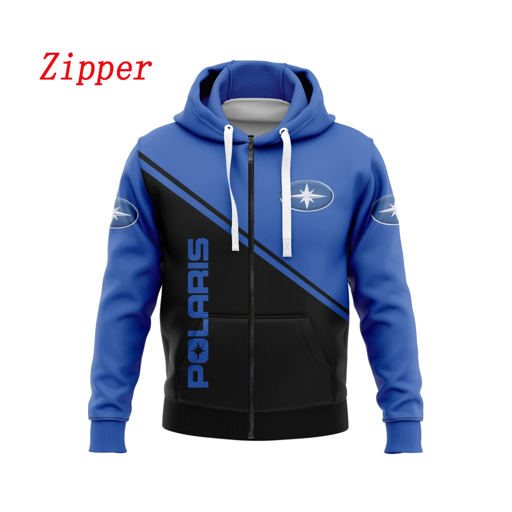 Polaris Outdoor Motorcycle hooded 3D Printed Men's Sweatshirt Hoodies Off-road Sports Zipper Hooded Harajuku Streetwear Tops